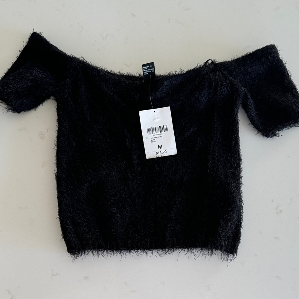 Forever 21 Black Off-the-Shoulder Sweater